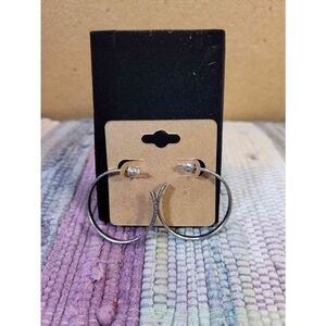 (3 for $15)~JoMa~ Silvertone Hoop Earrings- NWT